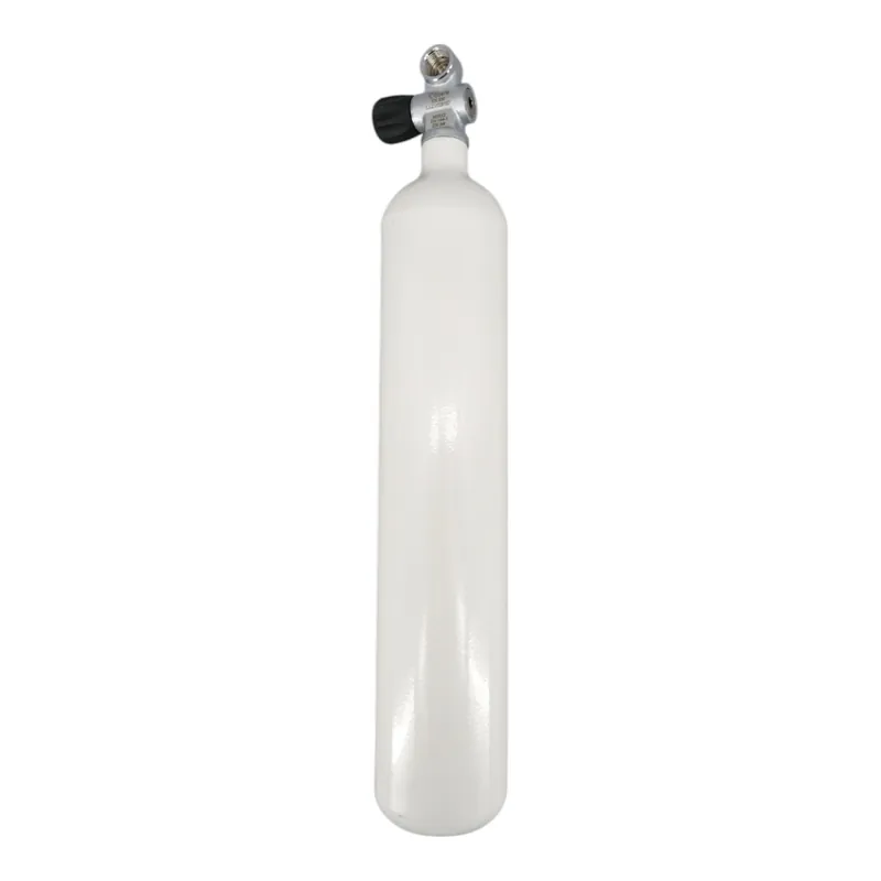 Tauchflasche 3 Liter 232bar komplett mit Ventil weiß M25x2 Monoventil erweiterbar G5/8 LA-Links Preiswert
