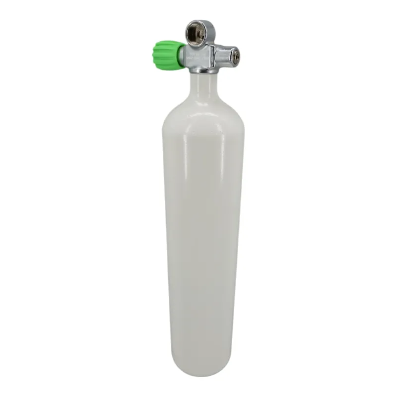 Günstig Tauchflasche 4 Liter 200bar komplett mit Ventil weiß M25x2 Brückenventil M26x2 Nitrox-Links