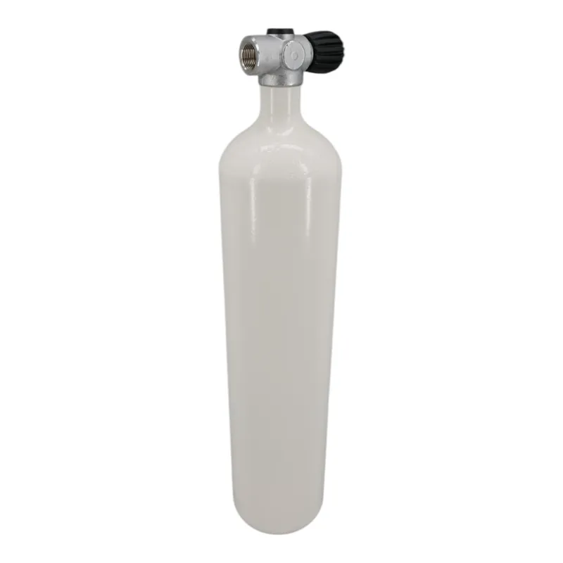 Bestpreis Tauchflasche 4 Liter 200bar komplett mit Ventil weiß M25x2 SH-Ventil G5/8 -Links