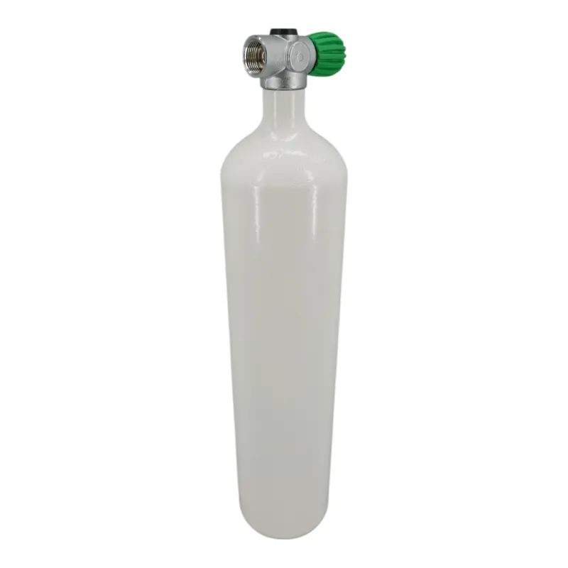 Tauchflasche 4 Liter 200bar komplett mit Ventil weiß M25x2 SH-Ventil Nitrox M26x2-Links Preisreduziert