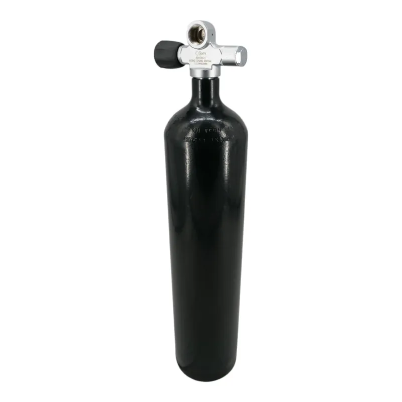 Tauchflasche 4 Liter 200bar komplett mit Ventil schwarz M25x2 Brückenventil G5/8 LA-Links Bestpreis