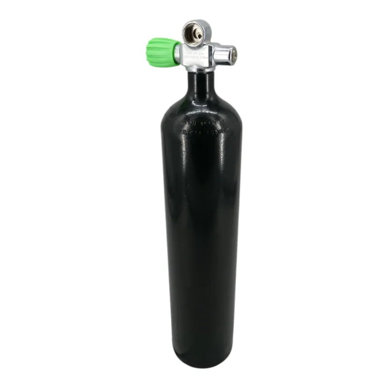 Tauchflasche 4 Liter 200bar komplett mit Ventil schwarz M25x2 Brückenventil M26x2 Nitrox-Links Sonderaktion