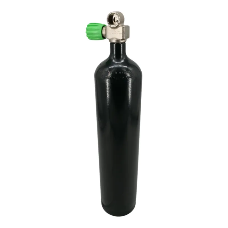 Nur Heute Diving bottle 4 litres complete with valve black lacquered M25x2 Monovalve not expandable Nitrox M26x2-Left
