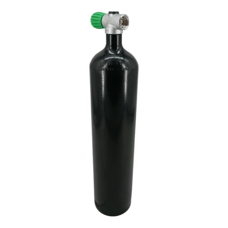 Letzte Chance Diving bottle 4 litres complete with valve black lacquered M25x2 SH valve Nitrox M26x2-Left