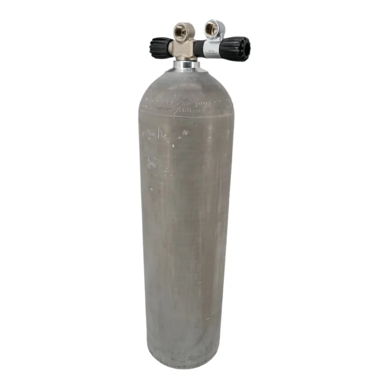 Aluminium Tauchflasche 11,1 Liter 80cft komplett mit Doppelventil Drehbar G5/8" Links Preis Gesenkt