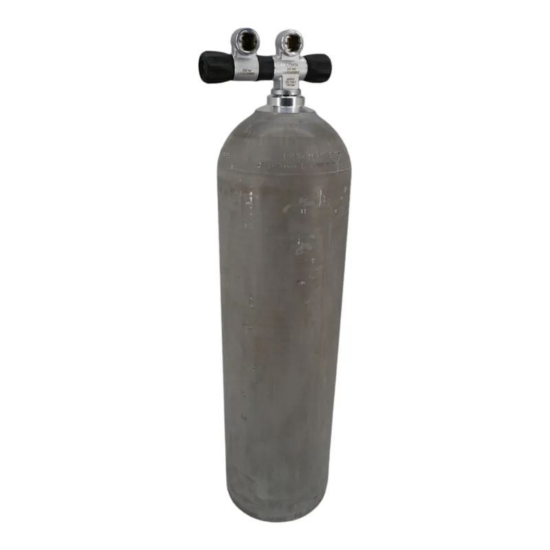 Aluminium Tauchflasche 11,1 Liter 80cft komplett mit Doppelventil Drehbar G5/8" LA Rechts Bestpreis