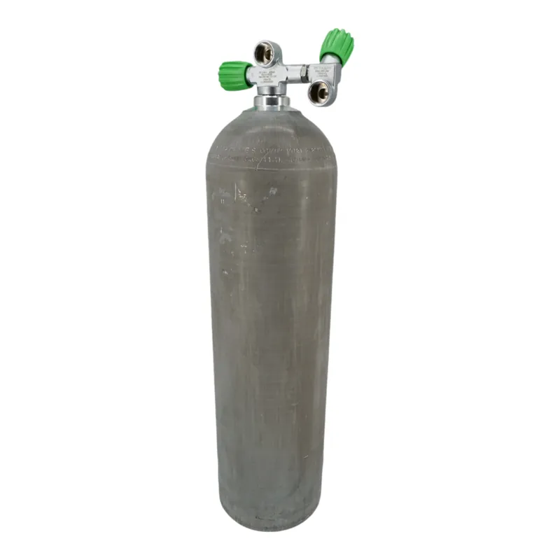 Aluminum Diving Cylinder 11.1 Liter 80 cuft Complete with Valve Nitrox H-Doublevalve M26x2 LA-Left Kracherpreis