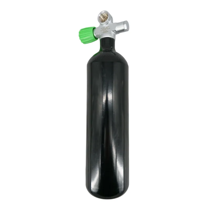 Abverkauf Tauchflasche 2 Liter 232bar komplett mit Ventil Flaschenhalsgewinde M25x2 schwarz Brückenventil Nitrox M26x2 LA-Links
