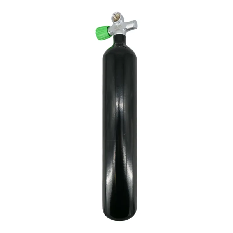 Tauchflasche 3 Liter 232bar komplett mit Ventil schwarz M25x2 Brückenventil Nitrox M26x2 LA-Links Zertifiziert
