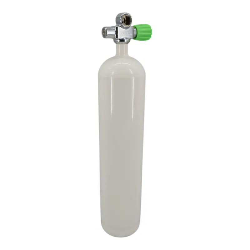 Super-Preis Tauchflasche 4 Liter 200bar komplett mit Ventil weiß M18x1,5 Brückenventil Nitrox M26x2-Rechts