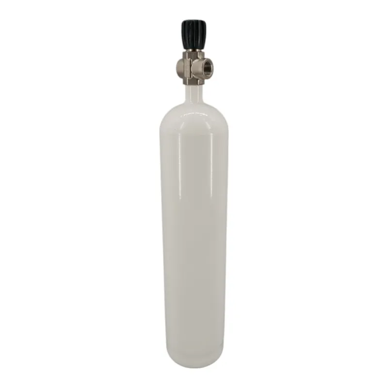 Meistverkauft Tauchflasche 4 Liter 200bar komplett mit Ventil weiß M18x1,5 S-Ventil G5/8"-Links