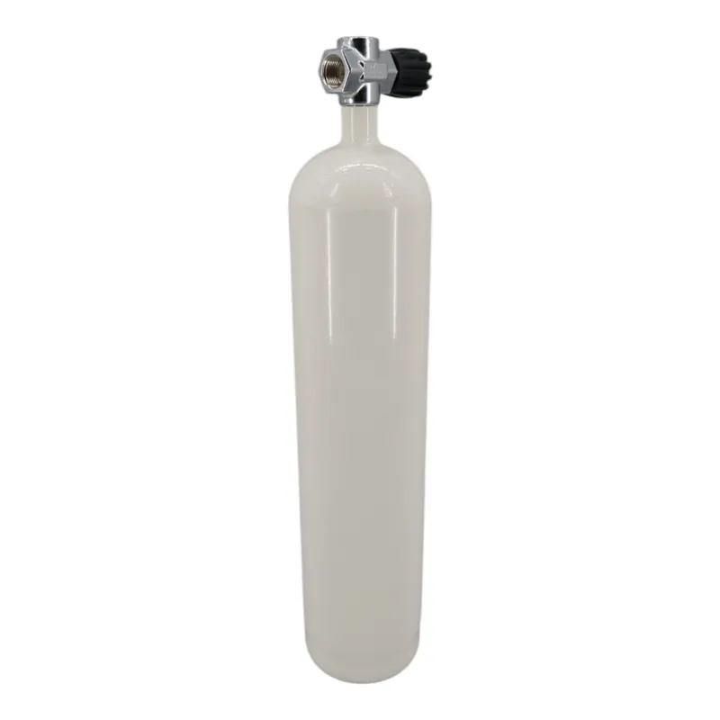 Solange Der Vorrat Reicht Tauchflasche 4 Liter 200bar komplett mit Ventil weiß M18x1,5 SH-Ventil G5/8"-Links
