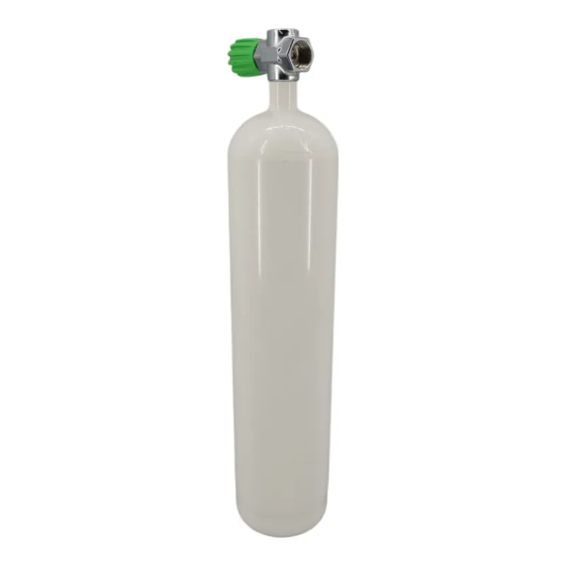 Billig Diving bottle 4 litre 200bar complete with valve white M18x1,5 SH-Valve Nitrox M26x2-Left
