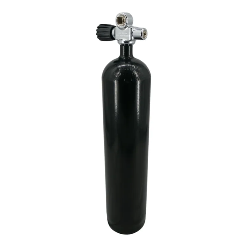 Diving bottle 4 litre 200bar complete with valve white M18x1,5 Manifold valve G5/8"-Left Highlight