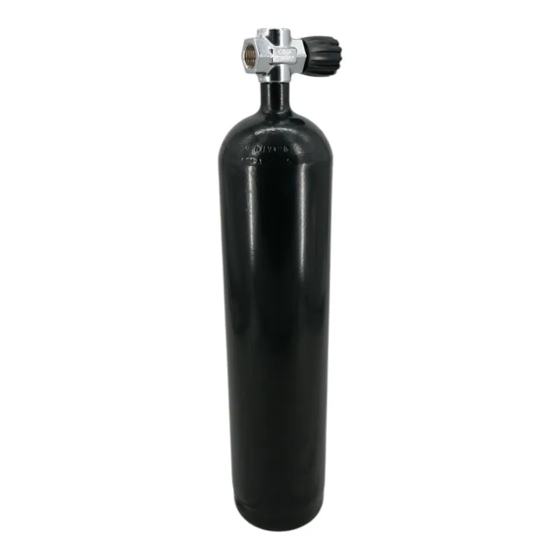 Tauchflasche 4 Liter 200bar komplett mit Ventil M18x1,5 Schwarz SH-Ventil G5/8"-Links Neuheit