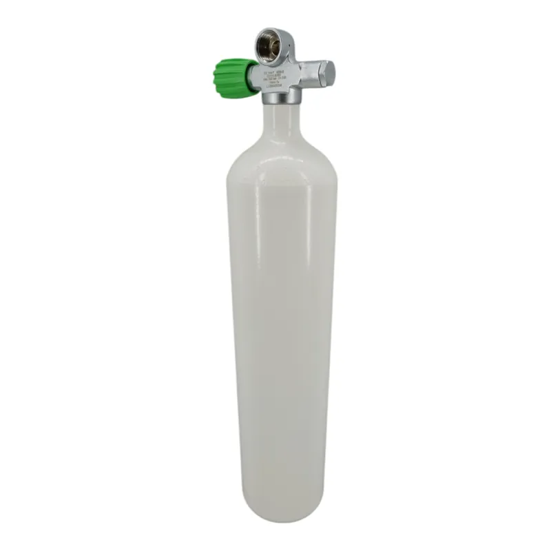 Tauchflasche 4 Liter 200bar komplett mit Ventil weiß M25x2 Brückenventil M26x2 Nitrox LA-Links Must-Have