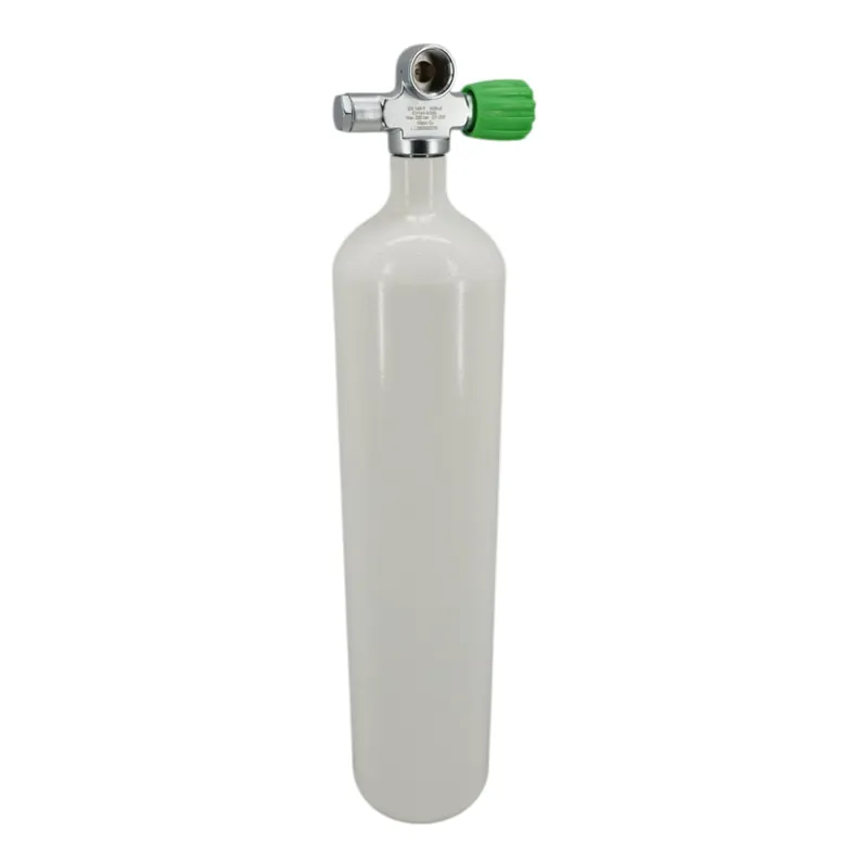 Markenware Diving bottle 4 litre 200bar complete with valve white M25x2 Manifold valve M26x2 Nitrox LA-Right