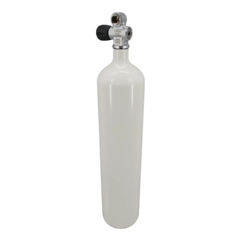 Diving bottle 4 litre 200bar complete with valve white M25x2 Monovalve expandable G5/8" LA-Left Kracherpreis