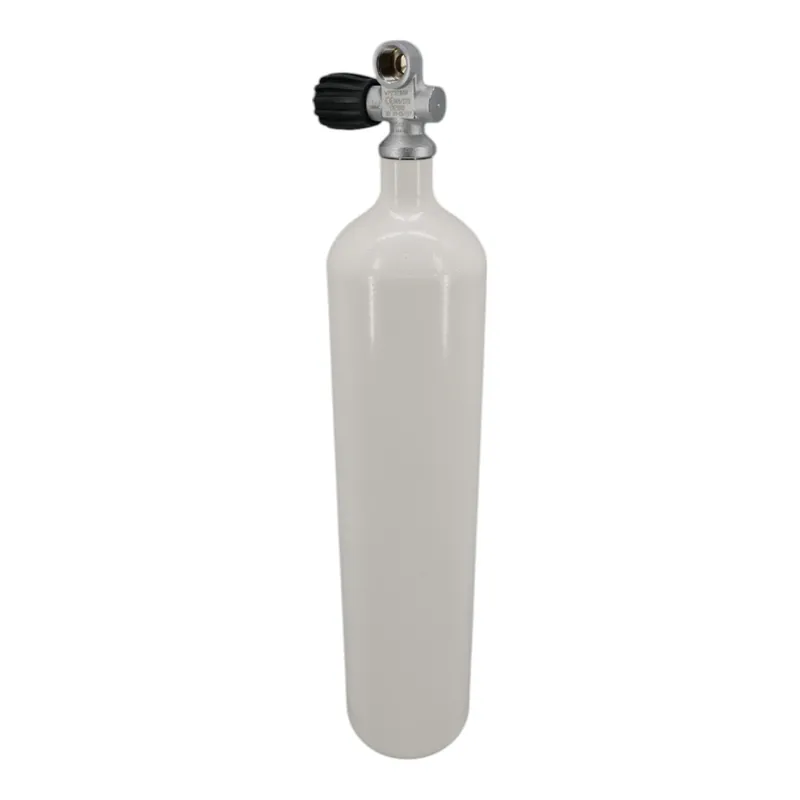 Tauchflasche 4 Liter 200bar komplett mit Ventil weiß M25x2 Monoventil G5/8" SoS-Links Bestseller
