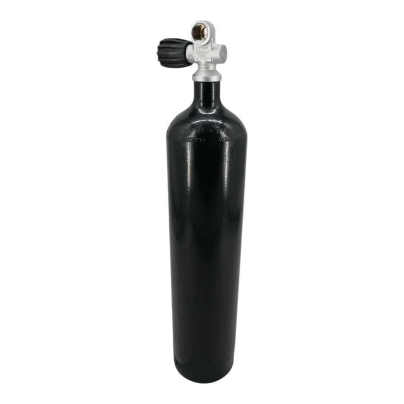 Diving bottle 4 litres complete with valve black lacquered M25x2 Monovalve G5/8" SoS-Left Abverkauf