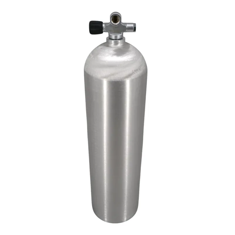 Aluminum diving cylinder 11 liter 200 bar complete with Manifold Valve G5/8" LA Left Geprüft