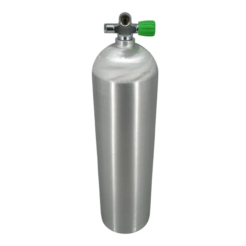 Aluminium Tauchflasche 11 Liter 200 bar komplett mit Nitrox Brückenventil M26x2 LA Rechts Neu