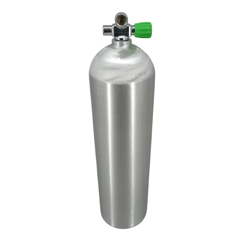 Schneller Versand Aluminium Tauchflasche 11 Liter 200 bar komplett mit Nitrox Brückenventil M26x2 Rechts