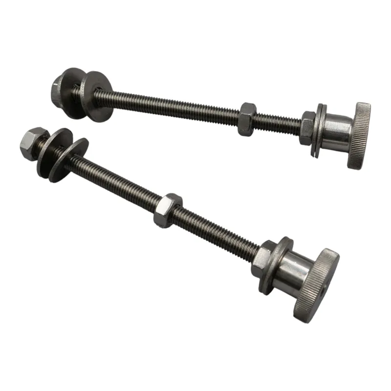 Jetzt Bestellen Bolt set M10 made of stainless steel V2A with high knurled screw made of stainless steel for double pipe clamps