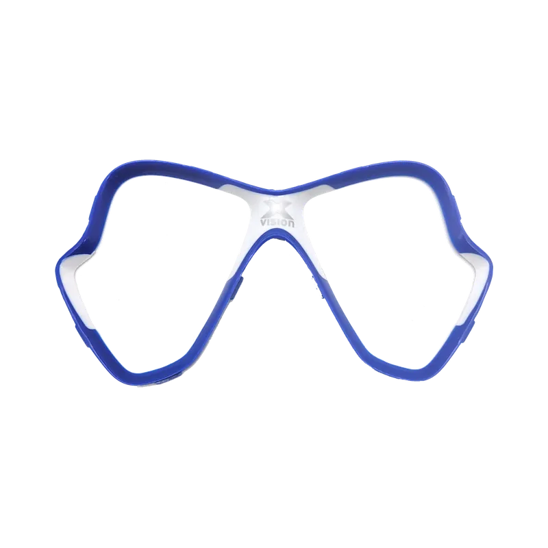 Abverkauf Maskenglashalterahmen X-Vision new Farbe weiss/matt blau ab 2014