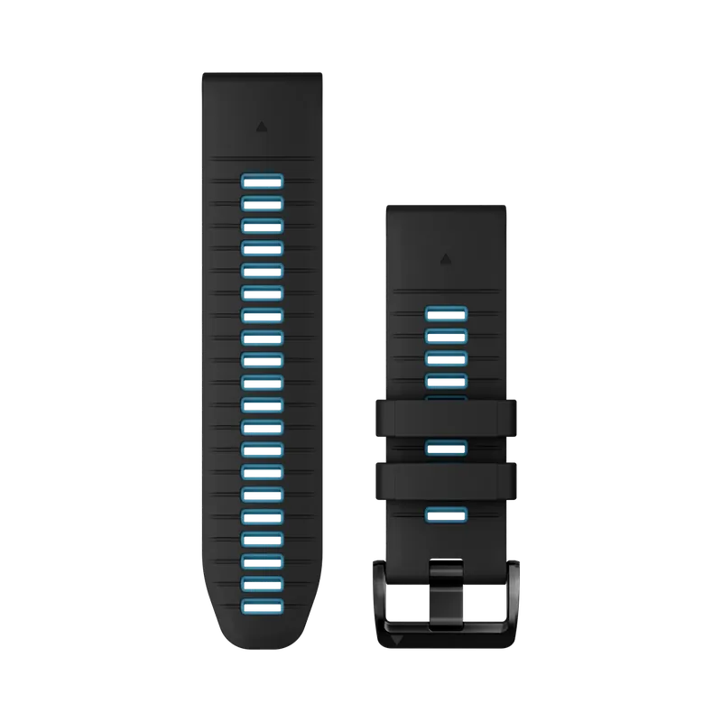 Direktkauf QUICKFIT®-Watchstrap 26mm material Silicone colour black/cirrus blue
