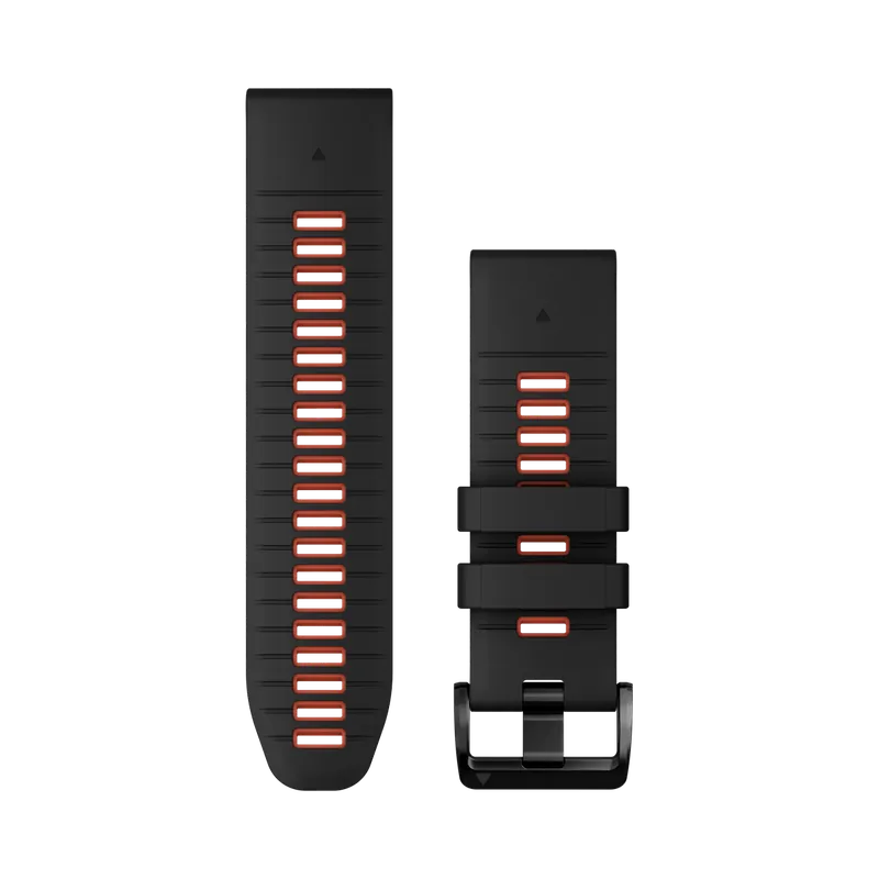 Direkt Vom Hersteller QUICKFIT®-Armband 26mm Material Silikon Farbe Schwarz/Flammenrot