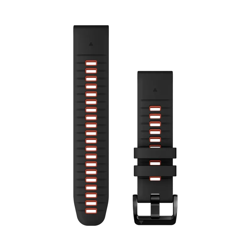 QUICKFIT®-Watchstrap 22mm material Silicone colour black/flame red Neu Im Sortiment