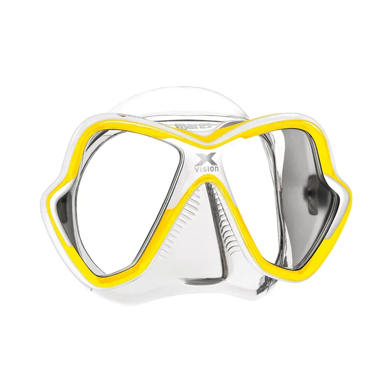 X-Vision diving mask with optional optical lenses yellow/clear Echt