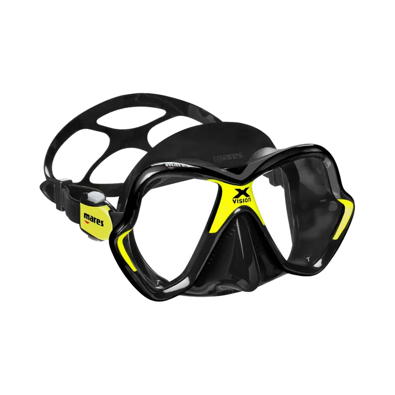 X-Vision diving mask with optional optical lenses fluo/black Bestseller