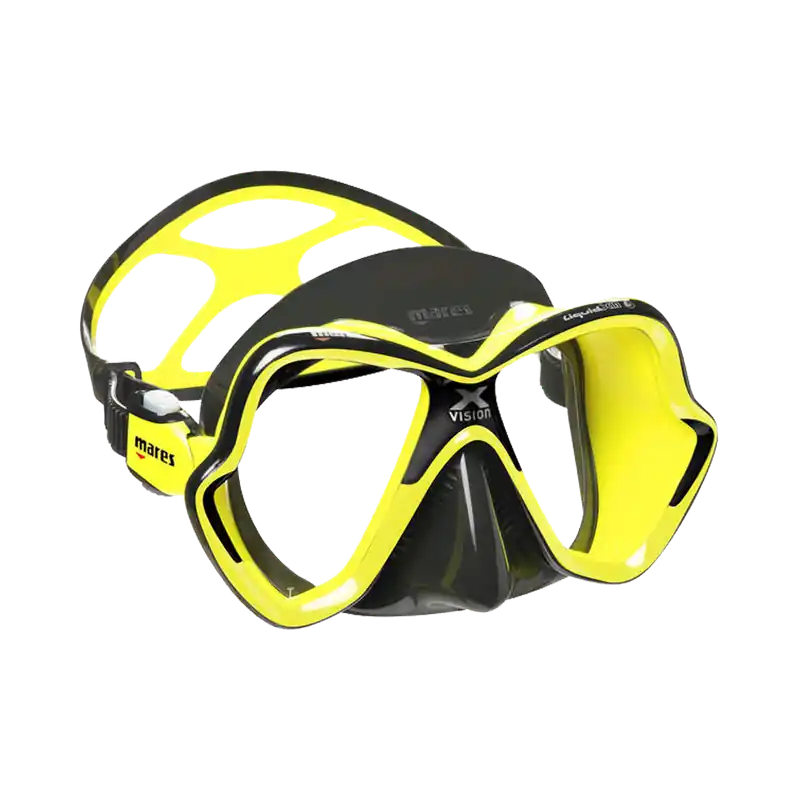 Begrenztes Angebot X-Vision Ultra Liquidskin diving mask with optional optical lenses yellow fluo/black