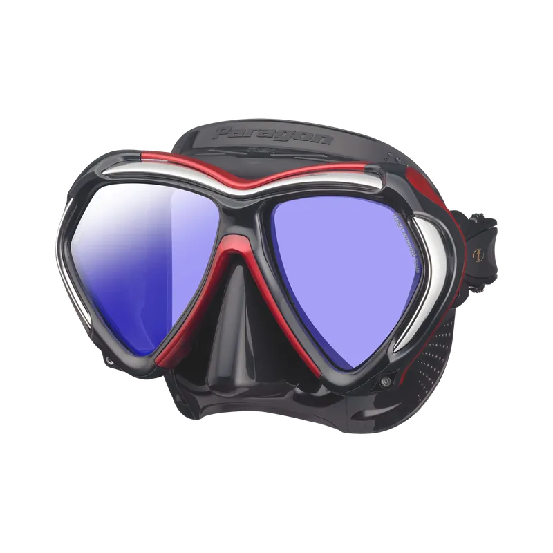 Paragon diving mask with optional optical lenses metallic dark red (QB-MDRA) Neu