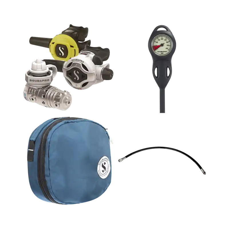 Atemreglerkomplettset MK25 EVO DIN / S620 Ti Farbe weiß / S270 mit Scubapro Zubehör Markenprodukt