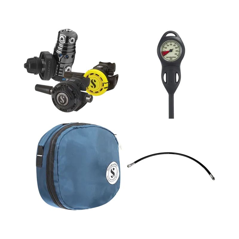Zertifiziert Scubapro Regulator Set MK25 EVO BT DIN / G260 Carbon / R105 with Scubapro accessories