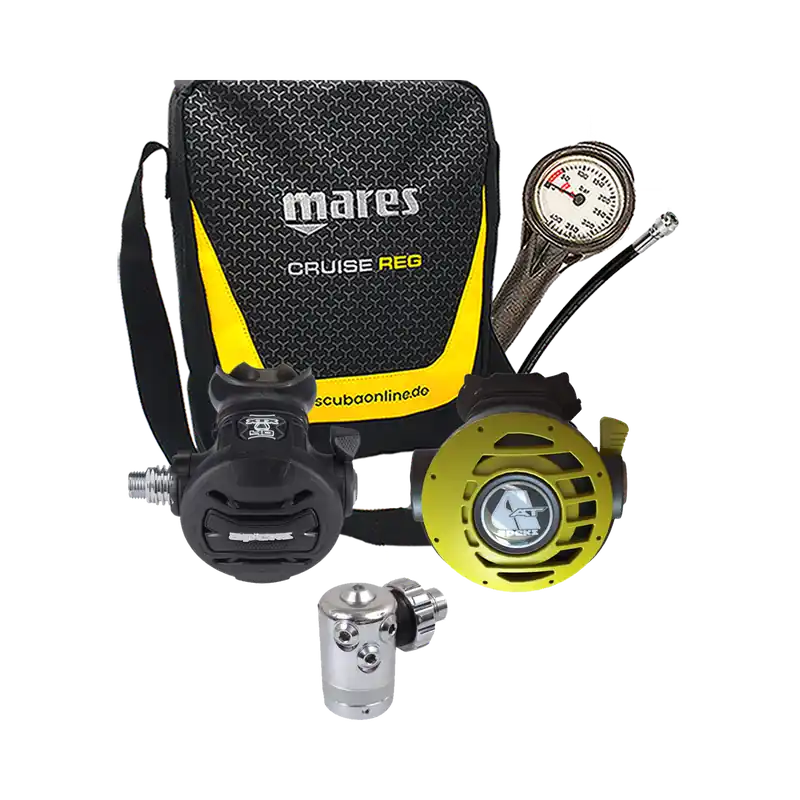 Bestseller Atemregler Komplettset XTX40 DS4 mit Octopus AT / Atemreglertasche / Finimeter / Inflatorschlauch