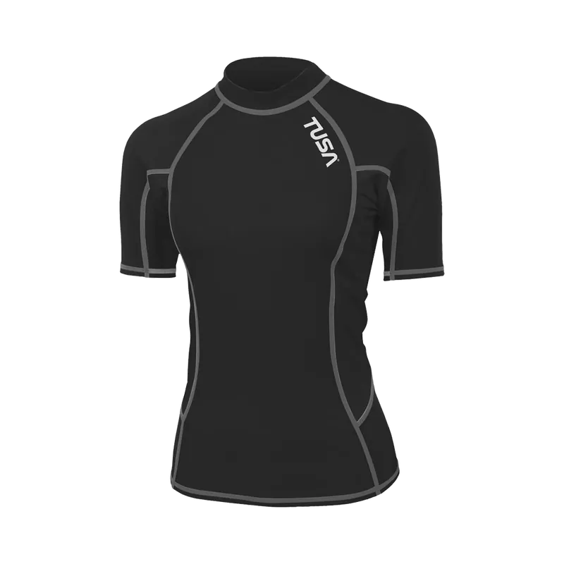 Rash Guard Damen Kurzarm Farbe schwarz Kracherpreis