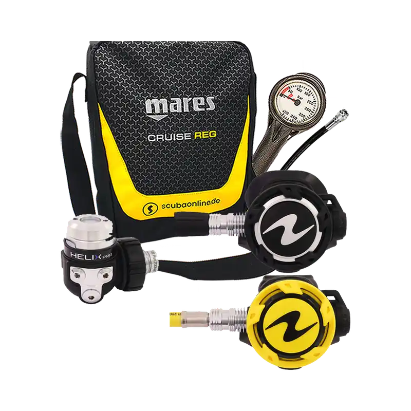 Angebot Atemreglerkomplettset Helix Pro DIN + Octopus / Atemreglertasche / Finimeter / Inflatorschlauch