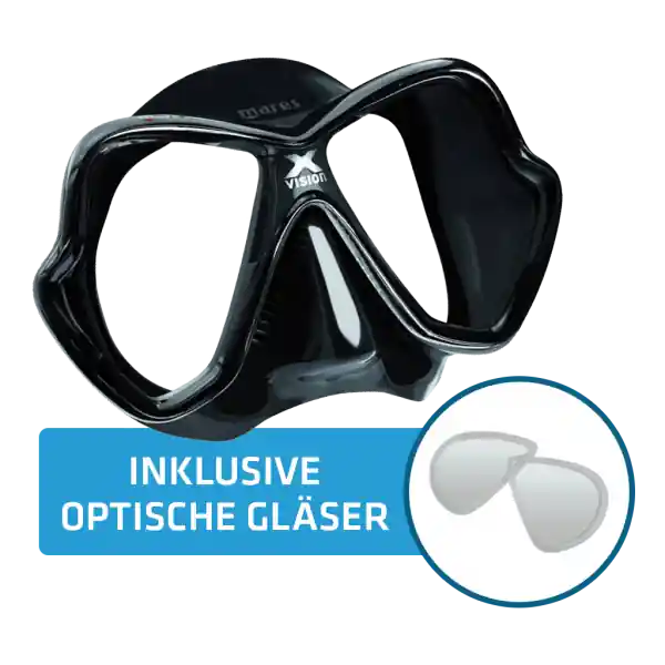 Geprüft Mares - Bundle - Maske X-Vision inkl. optischer Gläser