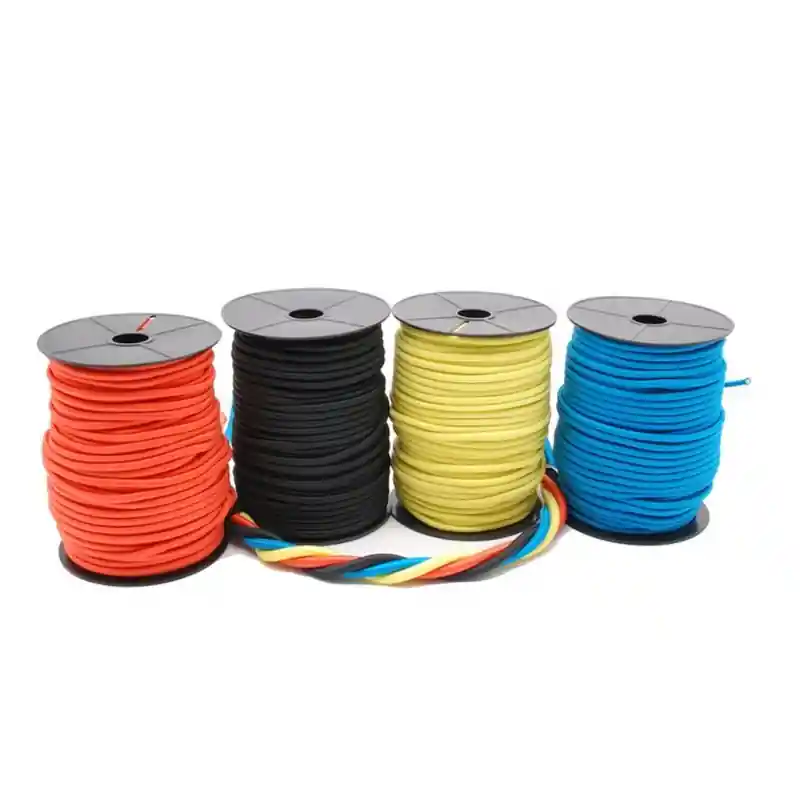 Bungee Cord - 5mm - schwarz / gelb / blau / orange - Meterware Rabatt