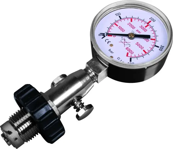 Saisonangebot Flaschenprüfmanometer bis 300 Bar mit Druckentlastung