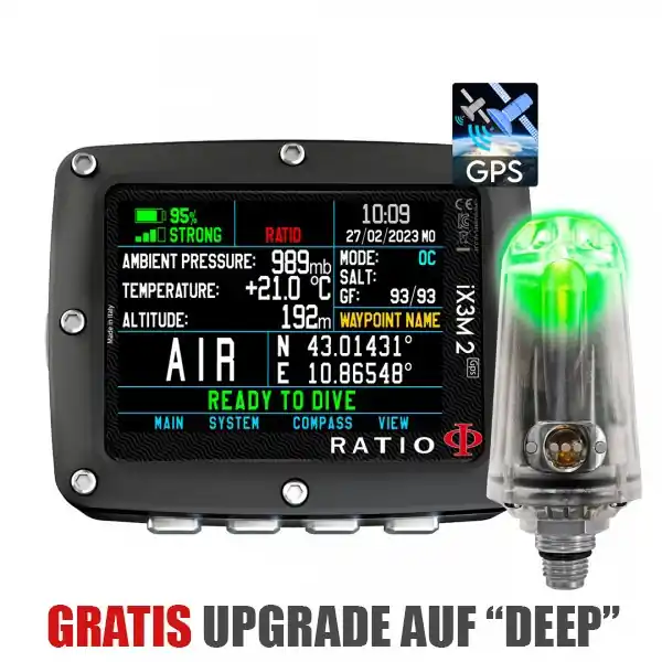 Geprüft Ratio - iX3M 2 GPS PRO - Tauchcomputer inkl. Sender & Box