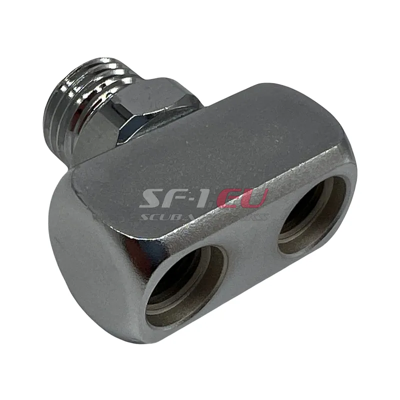 Atemregler Schlauchadapter T-Verteiler 1 x 9/16" Aussengewinde auf 2 x 3/8" Innengewinde Sale