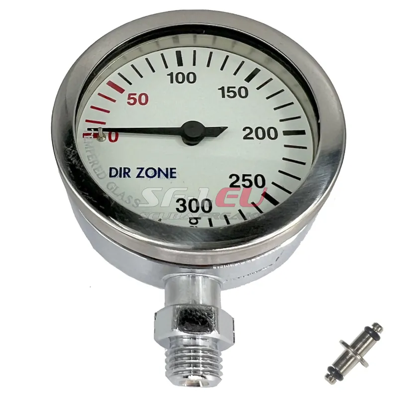 DirZone Finimeter SPG 63 mm Chrom poliert, 300 bar Display weiß, Nutzbereich 240 bar Top-Angebot