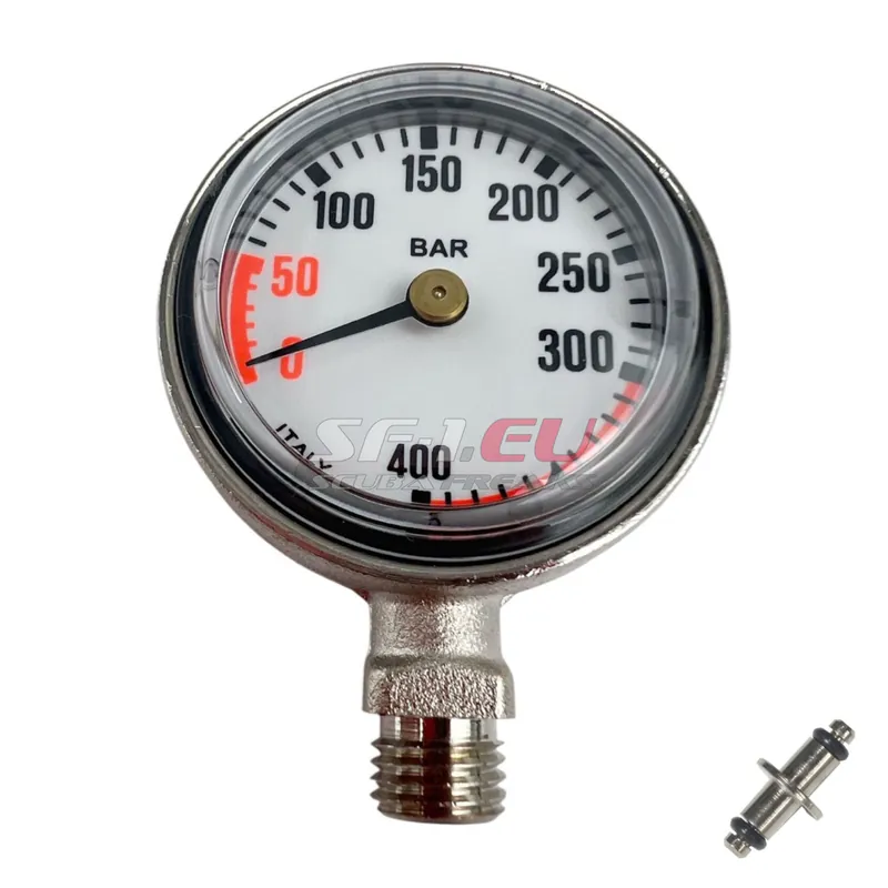 DirZone Finimeter SPG 45 mm vernickelt, 400 bar Display weiß, Nutzbereich 300 bar Preisreduziert
