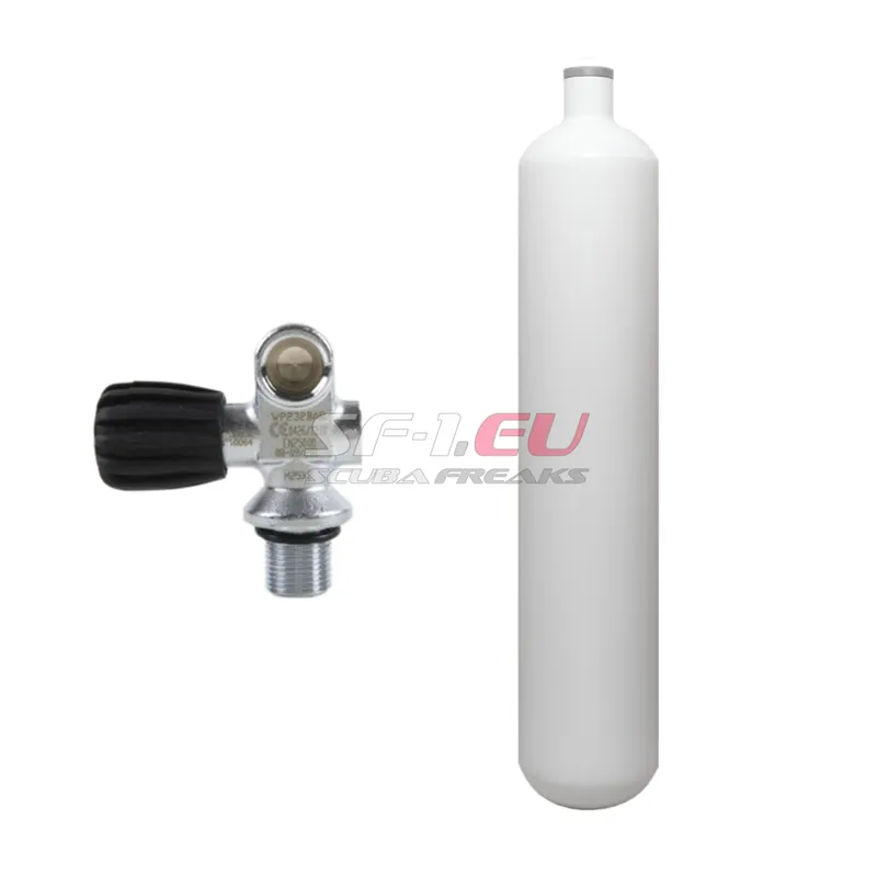 3 l konvex 232 bar Stahlflasche weiß ECS mit Monoventil (Rubber Knob links) Rabatt
