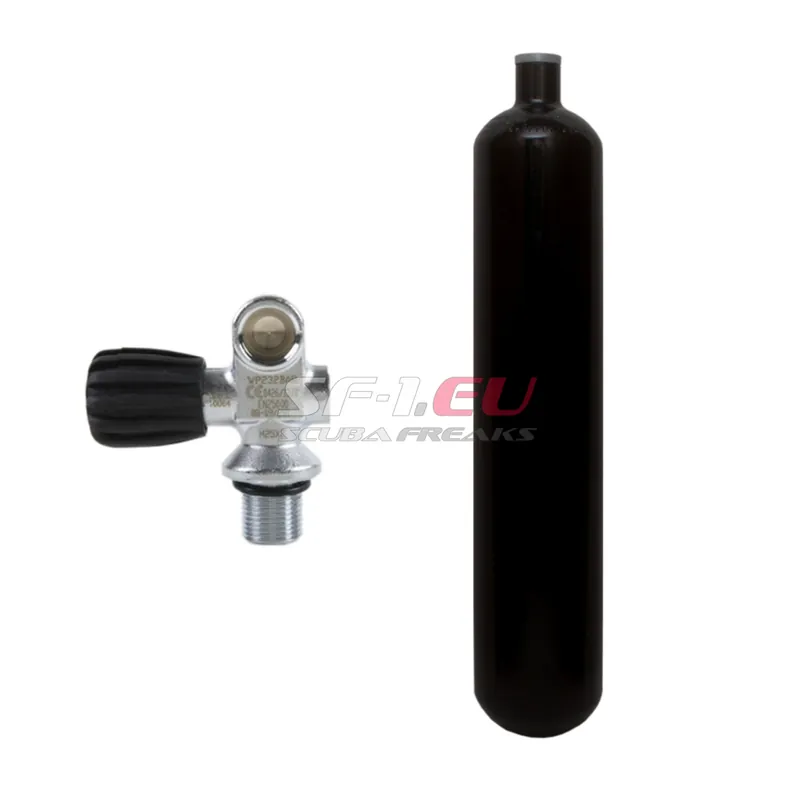 3 l konvex 232 bar Stahlflasche schwarz ECS mit Monoventil (Rubber Knob links) Must-Have